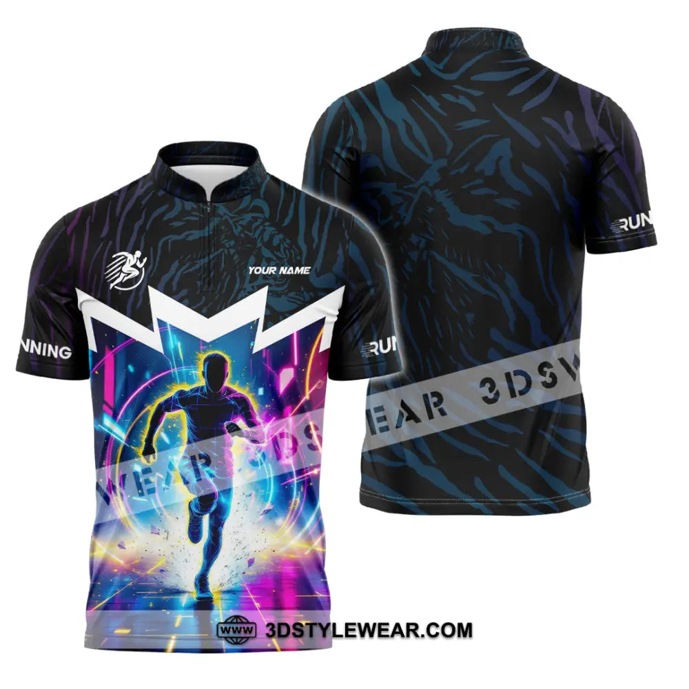 Men Shirt - Custom Running Love Runner Shirt - Zipper Polo Shirt / S - T-shirt