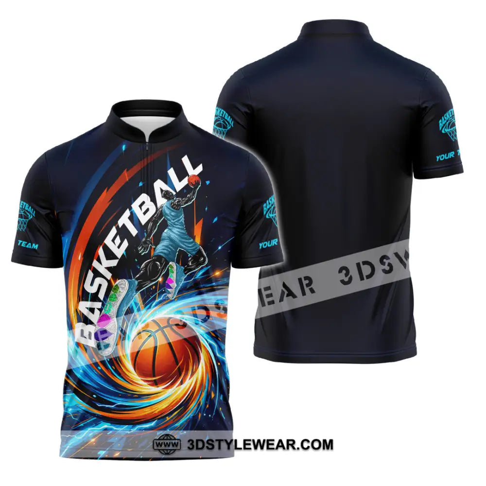 Unisex Shirt - Custom Basketball Shirt - Zipper Polo Shirt / S - T-shirt