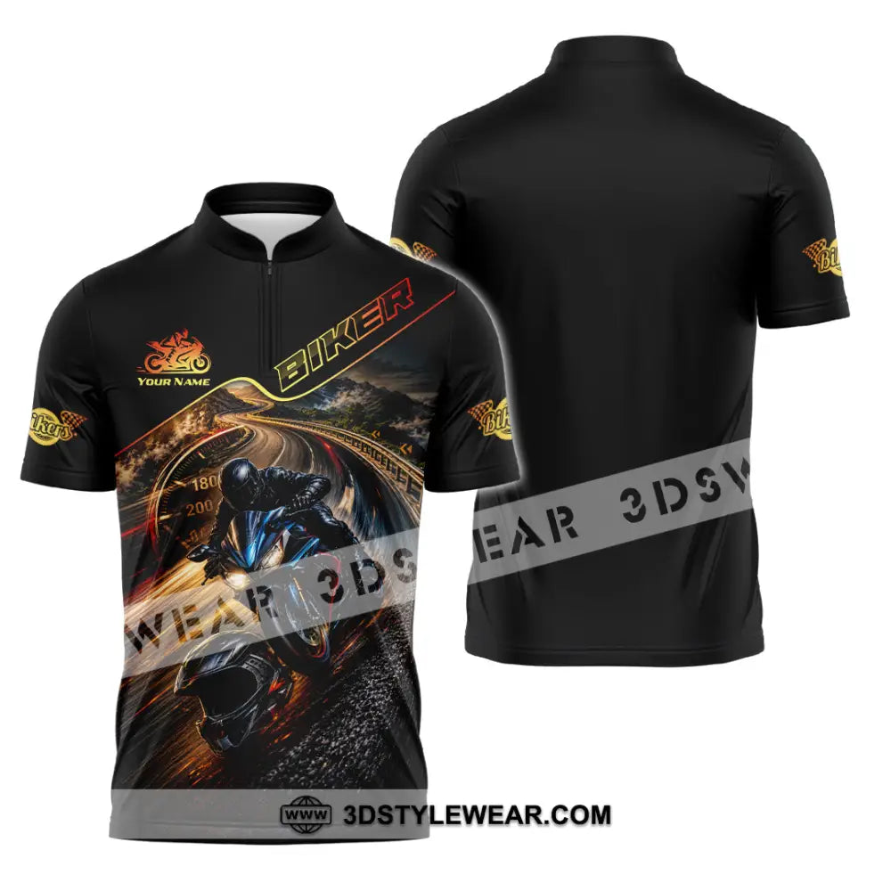 Unisex Shirt - Custom Biker Shirt - Zipper Polo Shirt / S - T-shirt