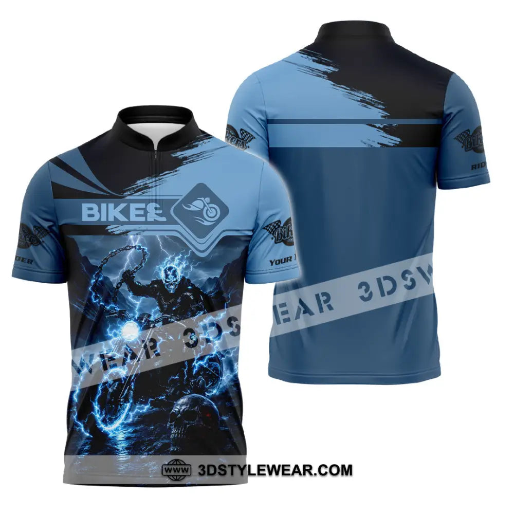 Unisex Shirt - Custom Biker Shirt - Zipper Polo Shirt / S - T-shirt