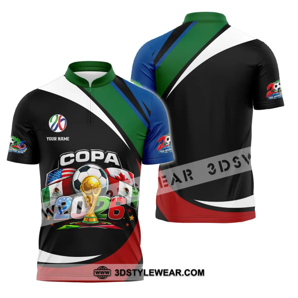 Unisex Shirt - Custom COPA 2026 3D Shirt - Zipper Polo Shirt / S - T-shirt