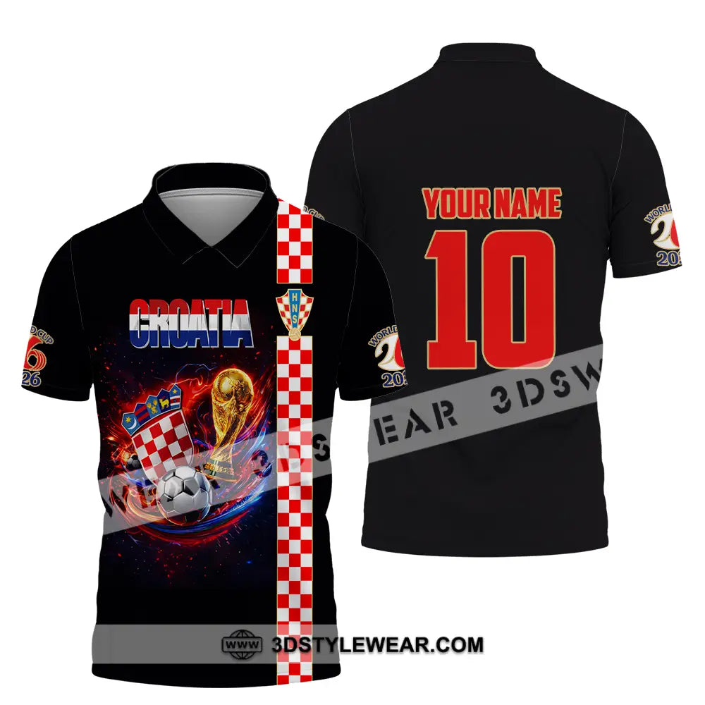Unisex Shirt - Custom Croatia FIFA World Cup 2026 3D Shirt Polo Shirt / S T-shirt