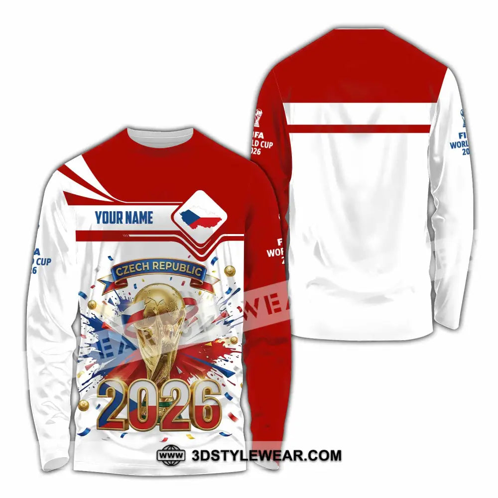 Unisex Shirt - Custom Czech Republic World Cup 2026 3D Shirt - Long Sleeve Shirt / S - T-shirt