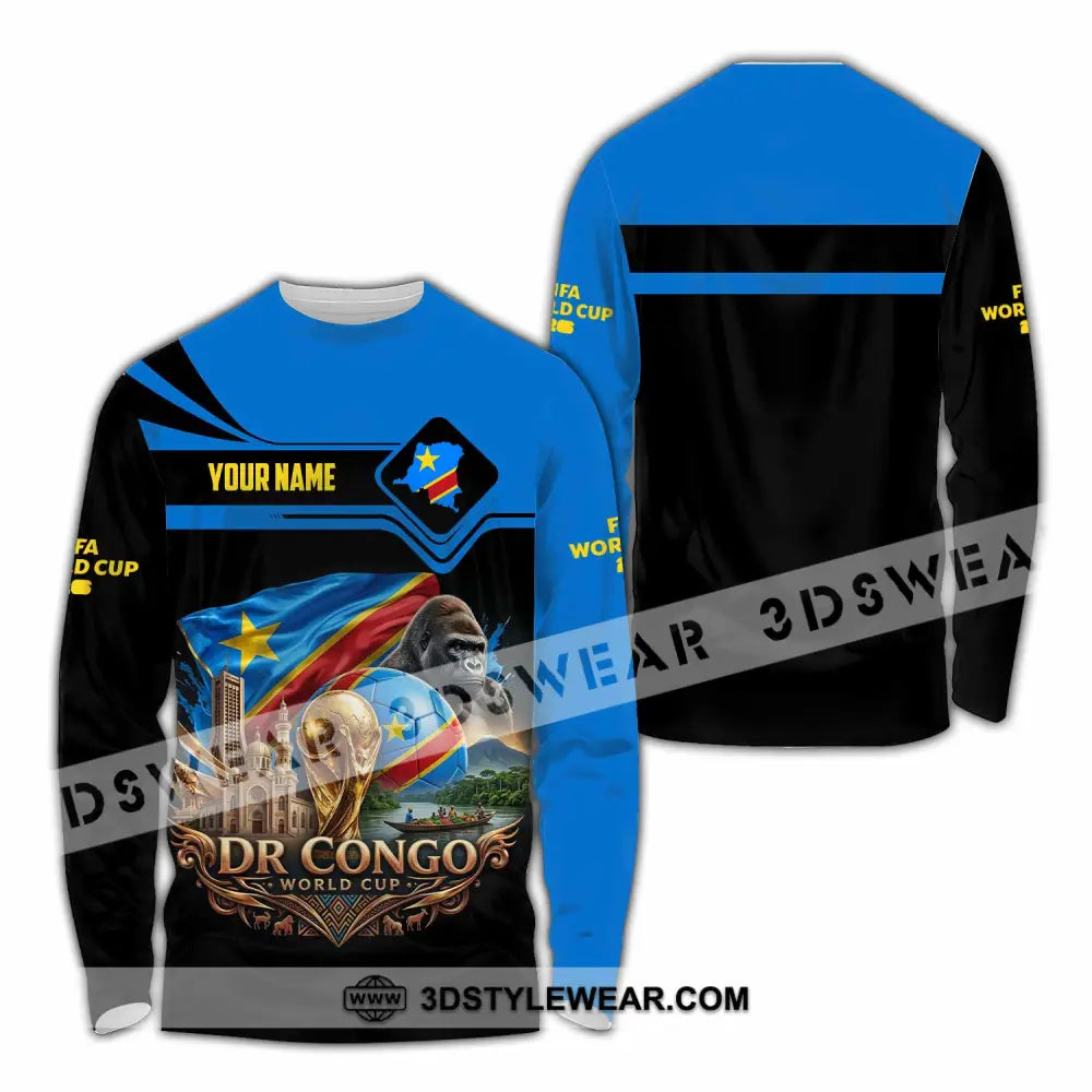 Unisex Shirt - Custom Dr Congo World Cup 2026 Shirt - Long Sleeve Shirt / S - T-shirt