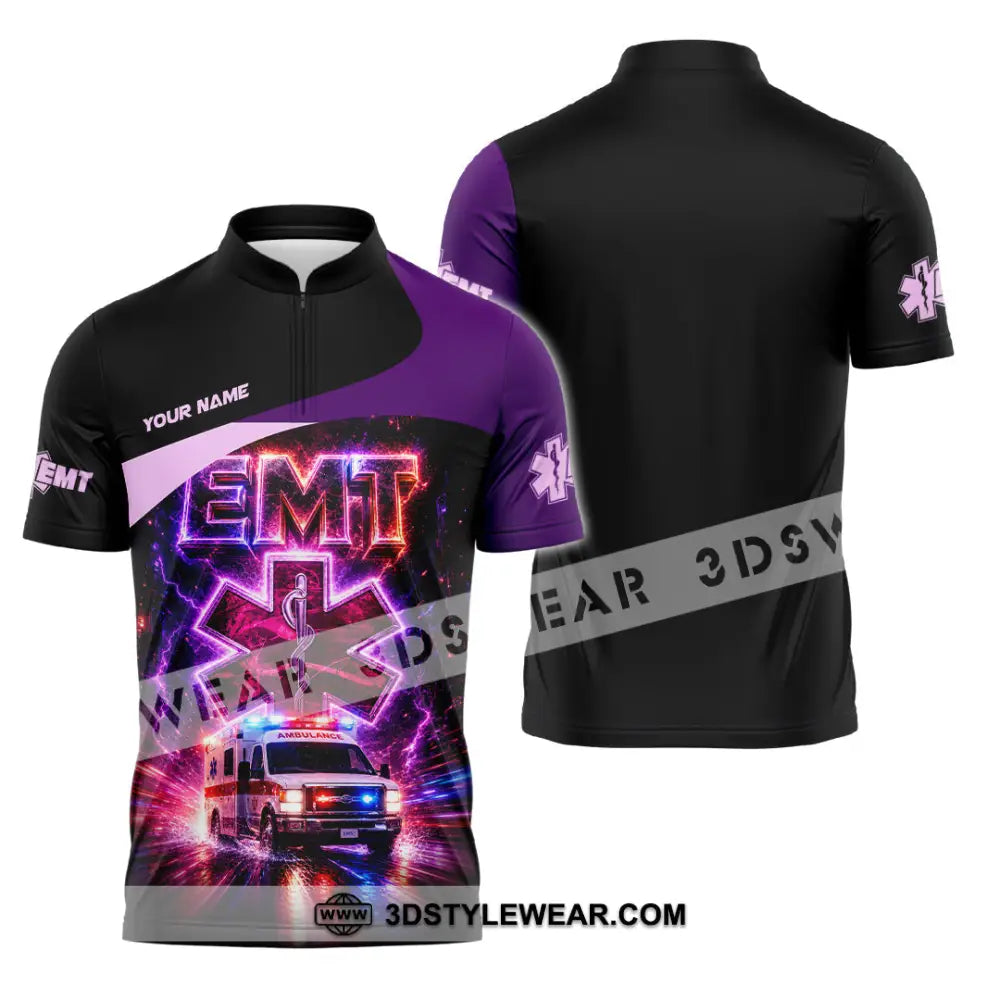 Unisex Shirt - Custom EMT Shirt - Zipper Polo Shirt / S - T-shirt