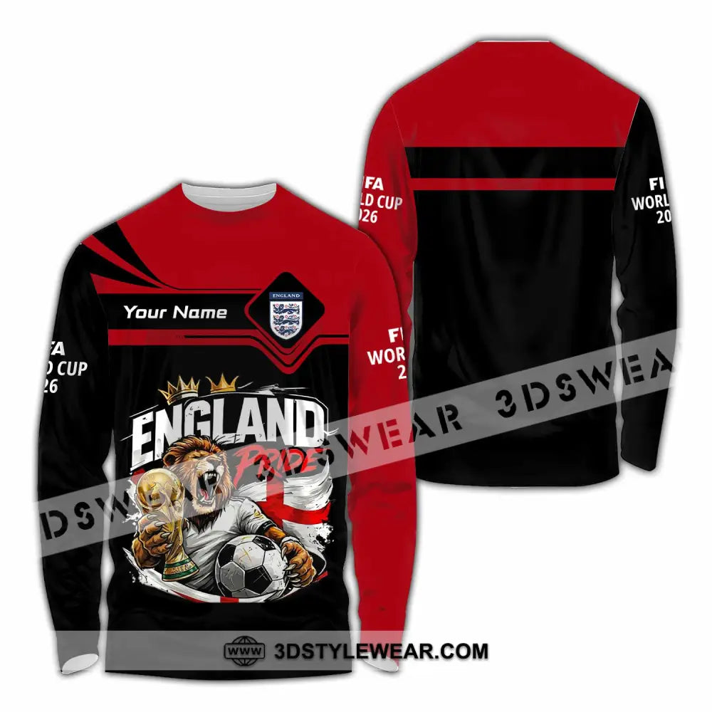 Unisex Shirt - Custom England World Cup 2026 3D Shirt - Long Sleeve Shirt / S - T-shirt