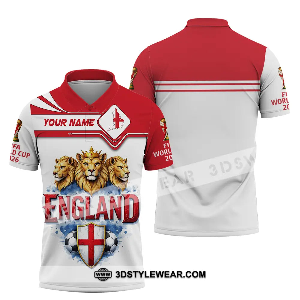 Unisex Shirt - Custom England World Cup 2026 3D Shirt Polo Shirt / S T-shirt