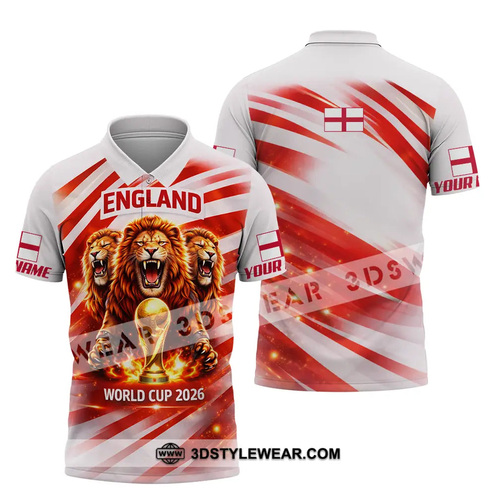 Unisex Shirt - Custom England World Cup 2026 3D Shirt - Polo Shirt / S - T-shirt