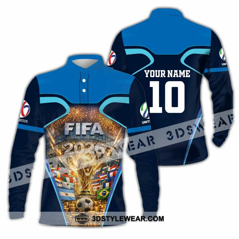 Unisex Shirt - Custom Fifa World Cup 2026 3D Shirt Long Sleeve Polo / S T-shirt