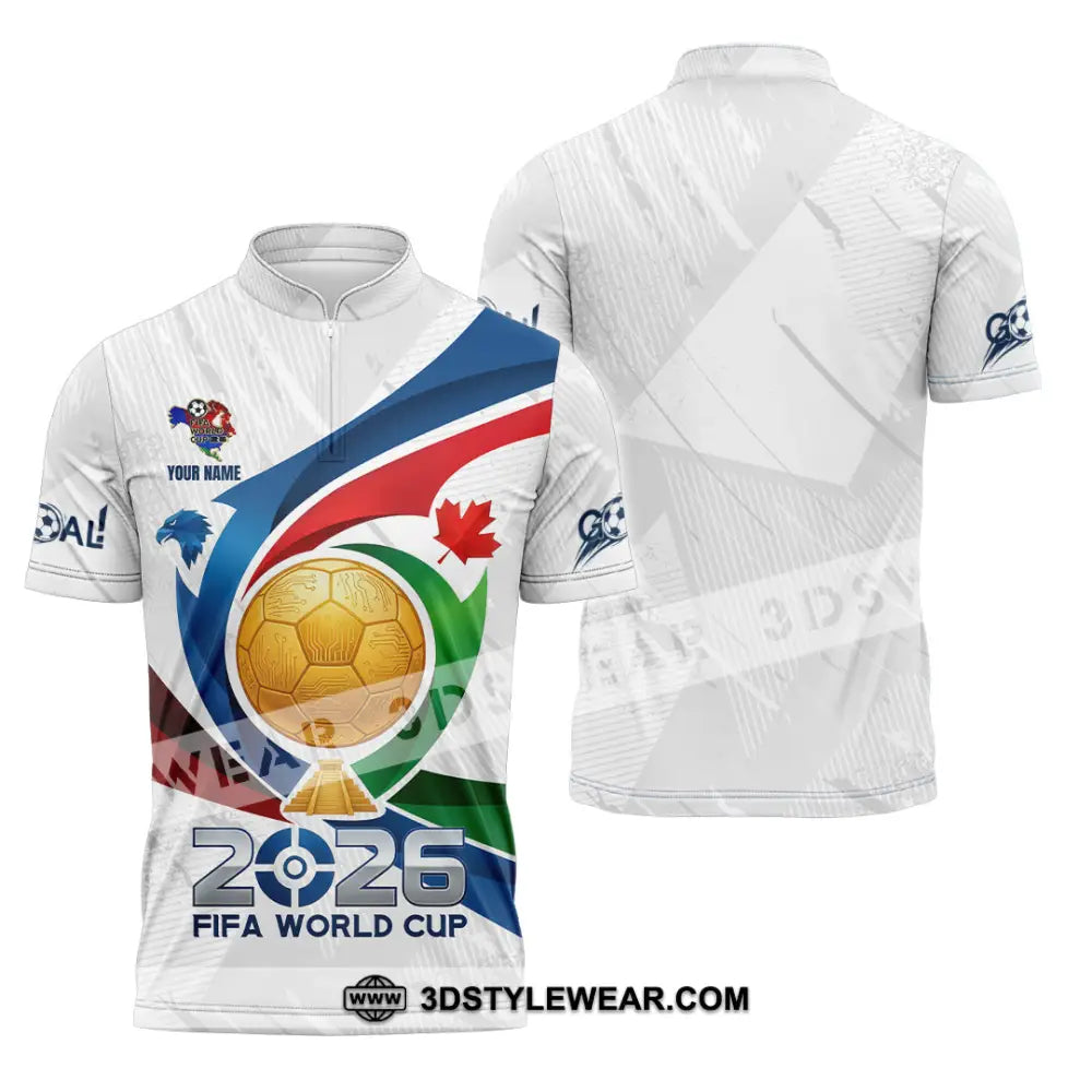 Unisex Shirt - Custom FIFA World Cup 2026 3D Shirt Zipper Polo Shirt / S T-shirt