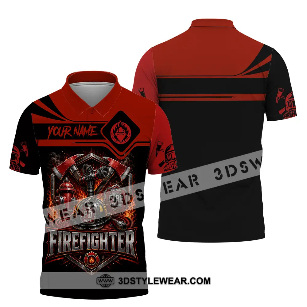 Unisex Shirt - Custom Fire Fighter Shirt - Polo Shirt / S - T-shirt