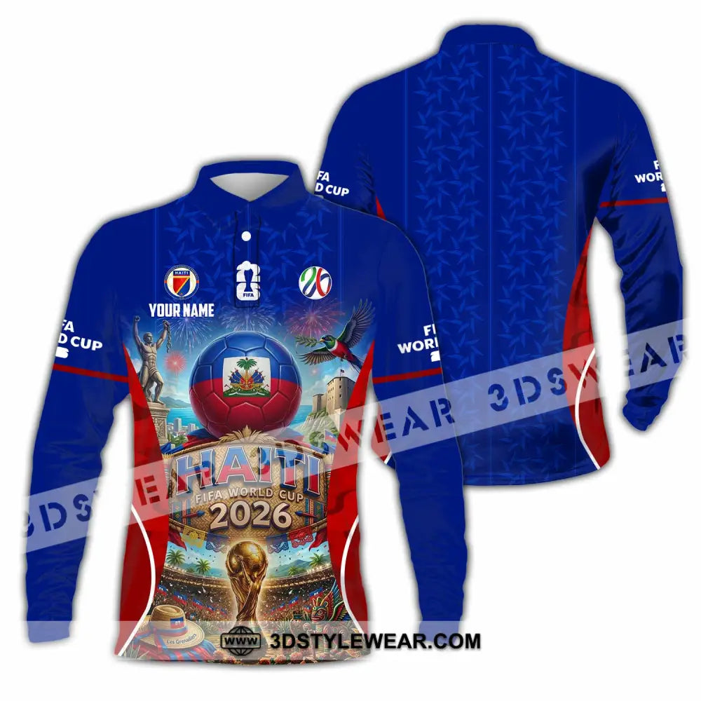 Unisex Shirt - Custom Haiti World Cup 2026 Shirt - Long Sleeve Polo / S - T-shirt