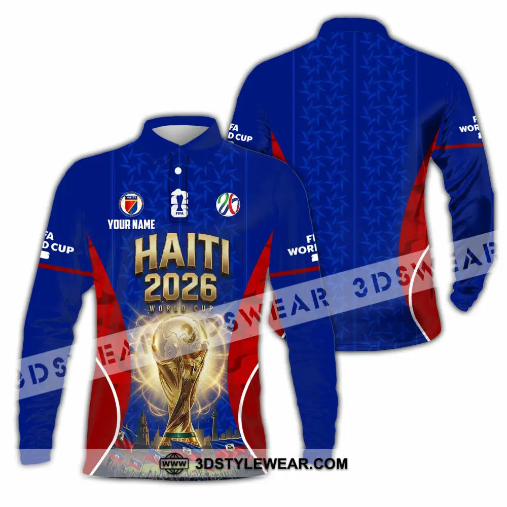 Unisex Shirt - Custom Haiti World Cup 2026 Shirt - Long Sleeve Polo / S - T-shirt