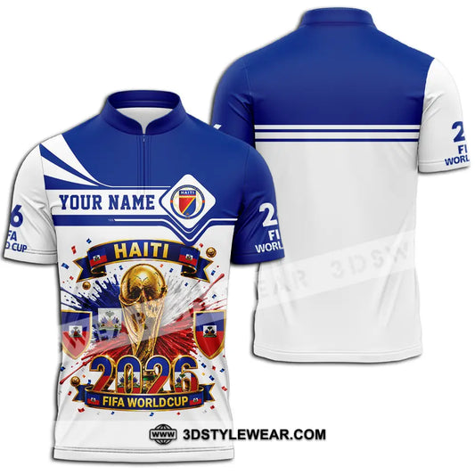 Unisex Shirt - Custom Haiti World Cup 2026 Shirt - Zipper Polo Shirt / S - T-shirt