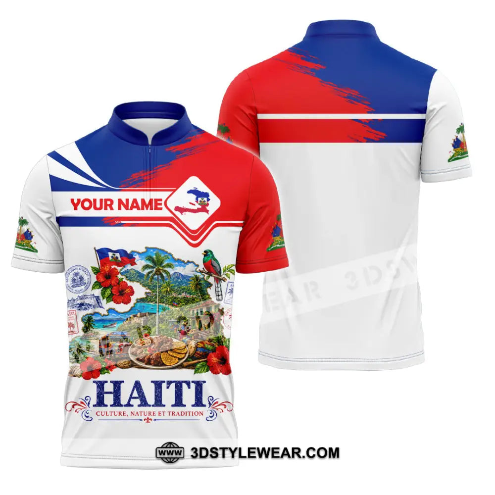 Unisex Shirt - Custom Haiti Shirt - Zipper Polo Shirt / S - T-shirt