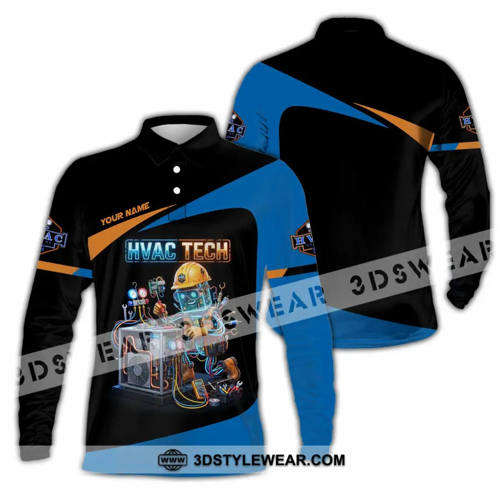 Unisex Shirt - Custom HVAC Tech Shirt - Long Sleeve Polo / S - T-shirt