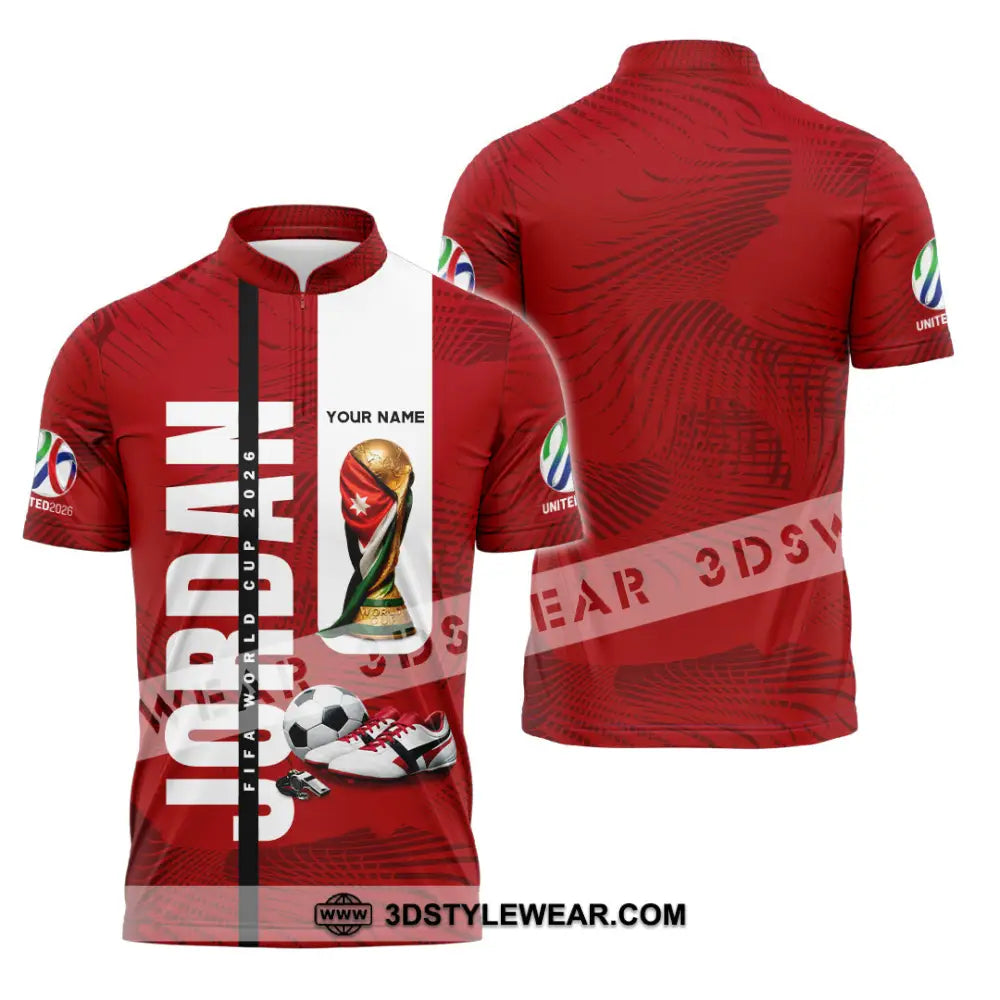 Unisex Shirt - Custom Jordan World Cup 2026 3D Shirt Zipper Polo Shirt / S T-shirt