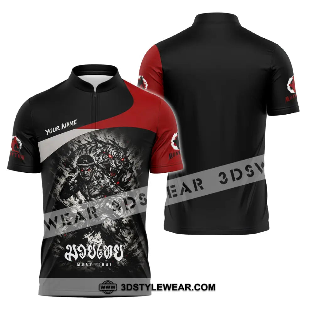 Unisex Shirt - Custom Muay Thai Shirt - Zipper Polo Shirt / S - T-shirt