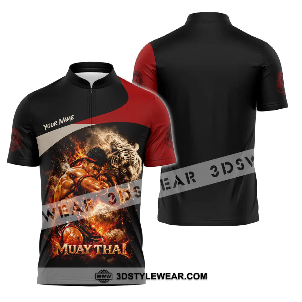 Unisex Shirt - Custom Muay Thai Shirt - Zipper Polo Shirt / S - T-shirt