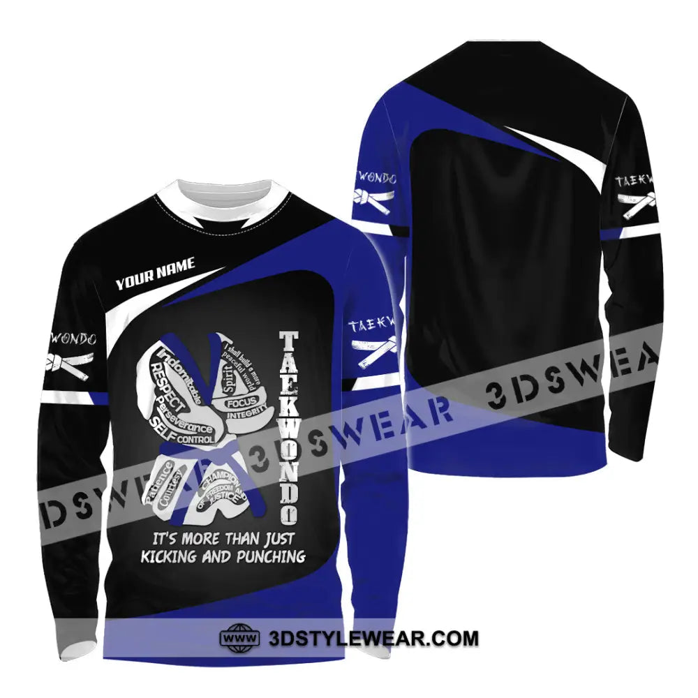 Unisex Shirt Custom Name Taekwondo Shirt Taekwondo Lover Gift - Long Sleeve Shirt / S - T-shirt
