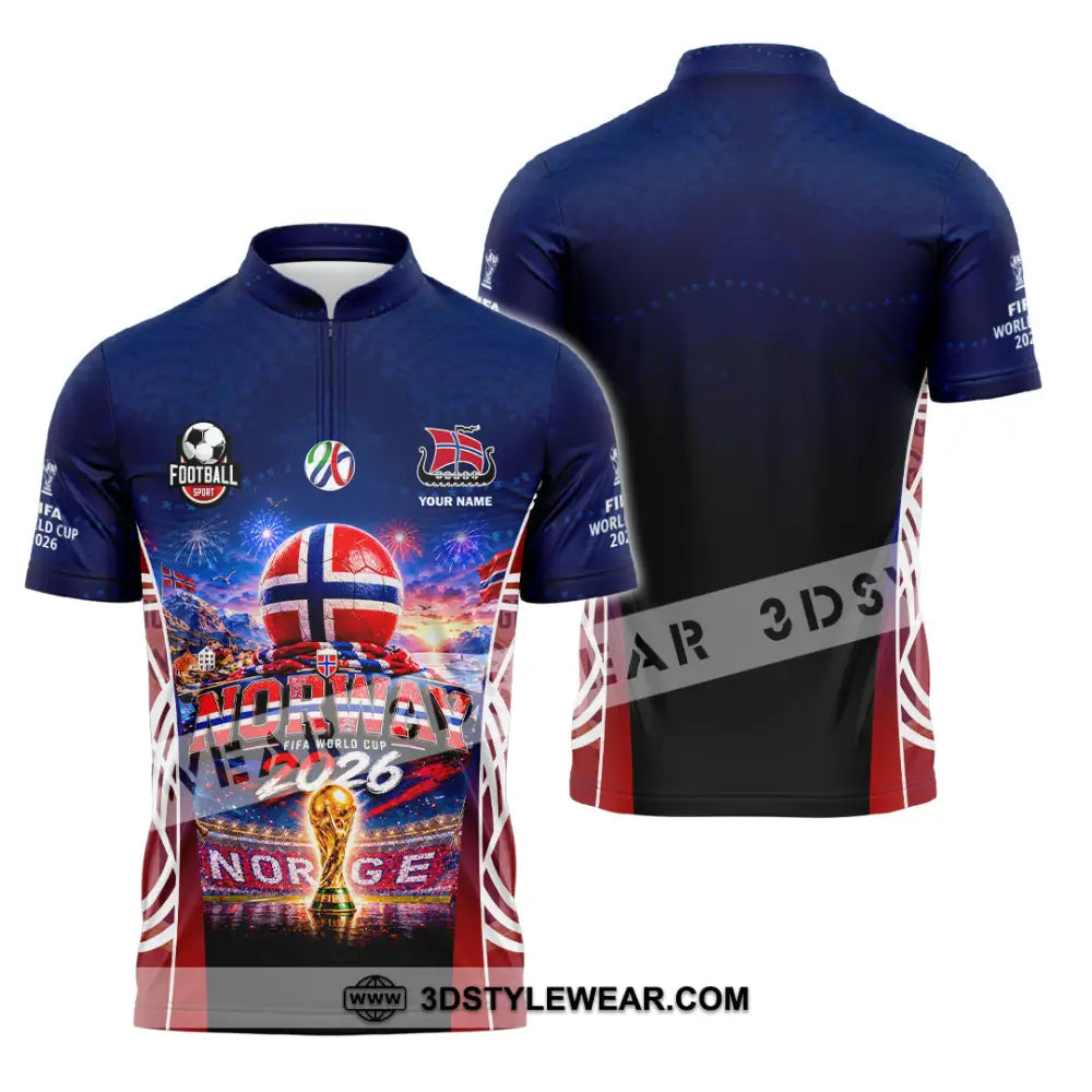 Unisex Shirt - Custom Norway World Cup 2026 Shirt - Zipper Polo Shirt / S - T-shirt