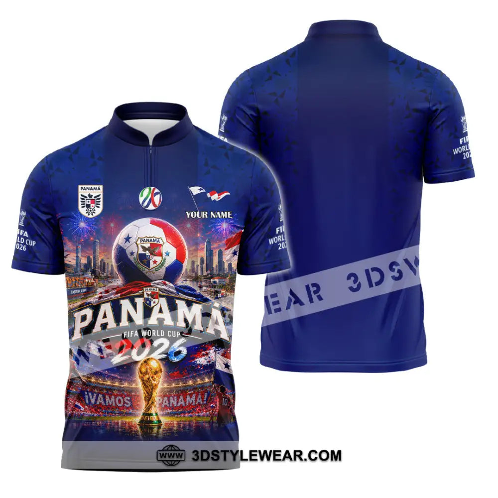 Unisex Shirt - Custom Panama World Cup 2026 Shirt - Zipper Polo Shirt / S - T-shirt