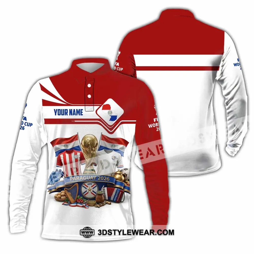 Unisex Shirt - Custom Paraguay World Cup 2026 Shirt - Long Sleeve Polo / S - T-shirt