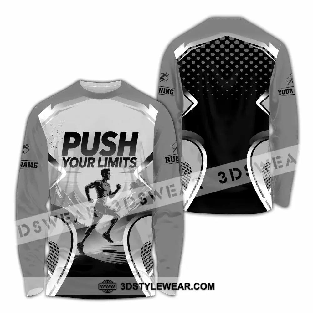 Unisex Shirt - Custom Push Your Limits Running 3D Shirt - Long Sleeve Shirt / S - T-shirt