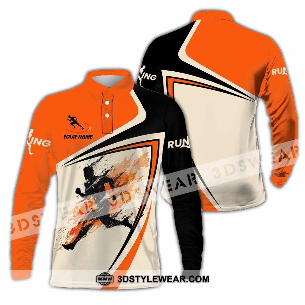 Unisex Shirt - Custom Running 3D Shirt - Long Sleeve Polo / S - T-shirt
