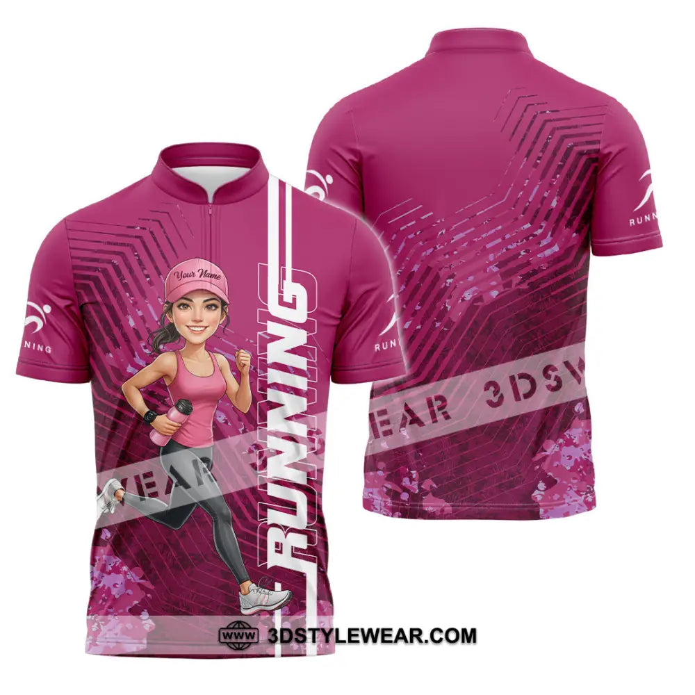 Unisex Shirt - Custom Running Women 3D Shirt - Zipper Polo Shirt / S - T-shirt