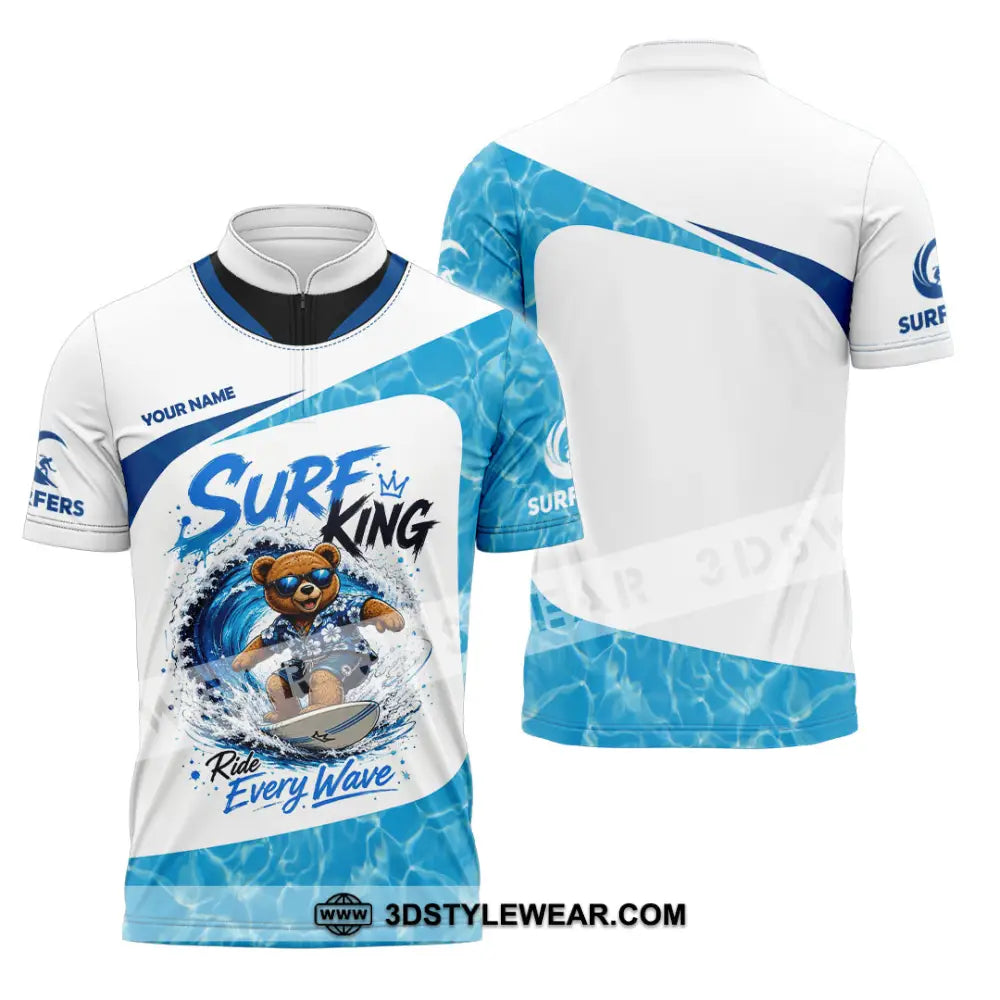 Unisex Shirt - Custom Surfing Shirt - Zipper Polo Shirt / S - T-shirt