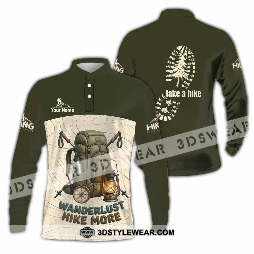 Unisex Shirt - Custom Take A Hike Wanderlust Hike More Shirt - Long Sleeve Polo / S - T-shirt