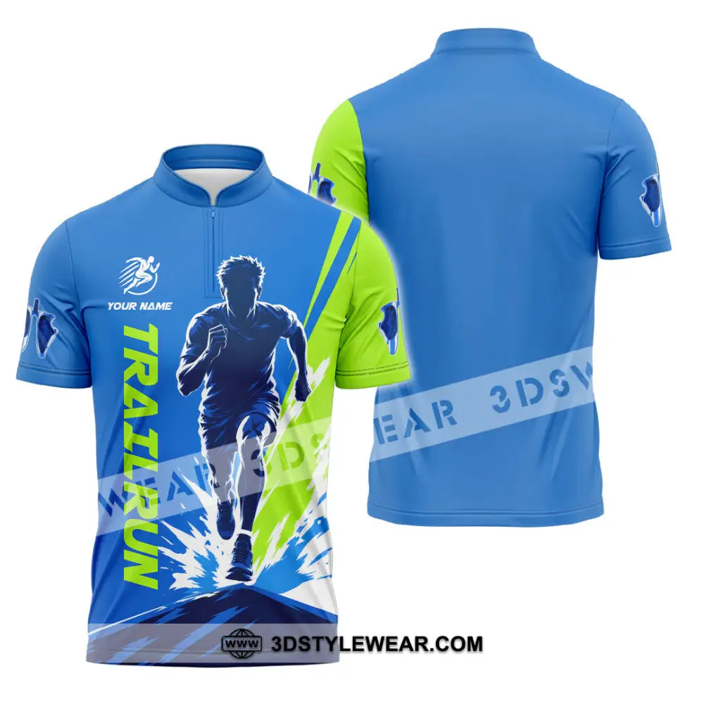Unisex Shirt - Custom Trail Run Shirt - Zipper Polo Shirt / S - T-shirt