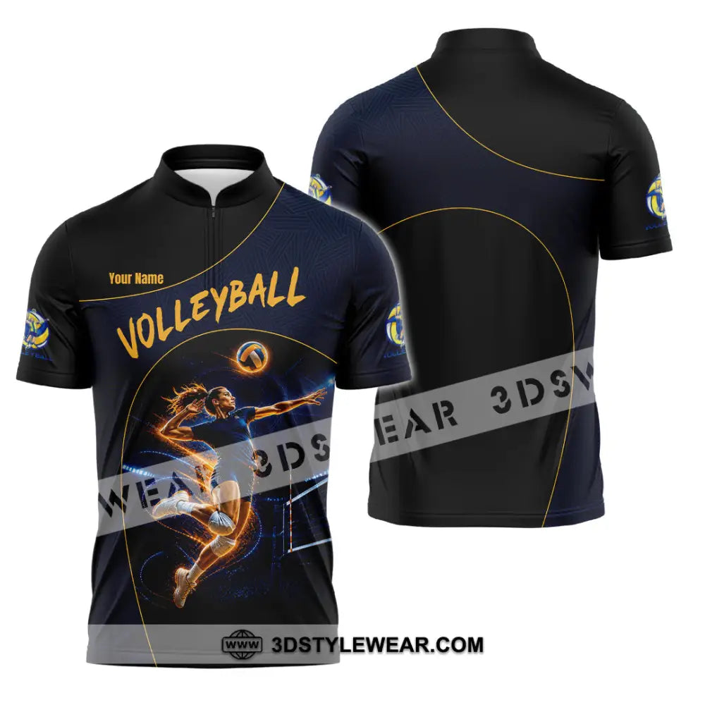 Unisex Shirt - Custom Volleyball Shirt - Zipper Polo Shirt / S - T-shirt
