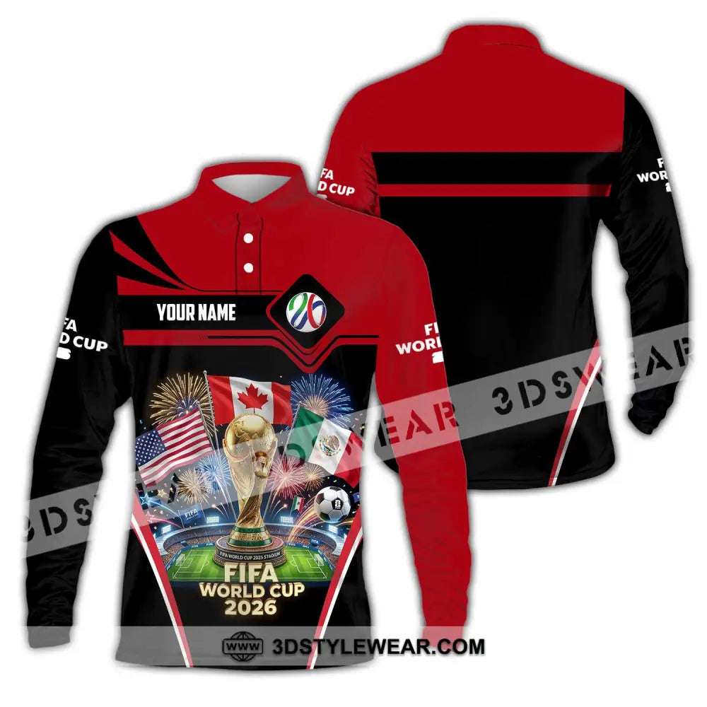 Unisex Shirt - Custom World Cup 2026 3D Shirt Long Sleeve Polo / S T-shirt