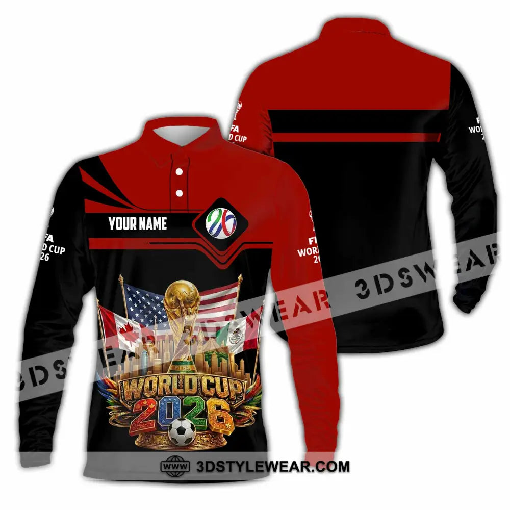 Unisex Shirt - Custom World Cup 2026 3D Shirt - Long Sleeve Polo / S - T-shirt