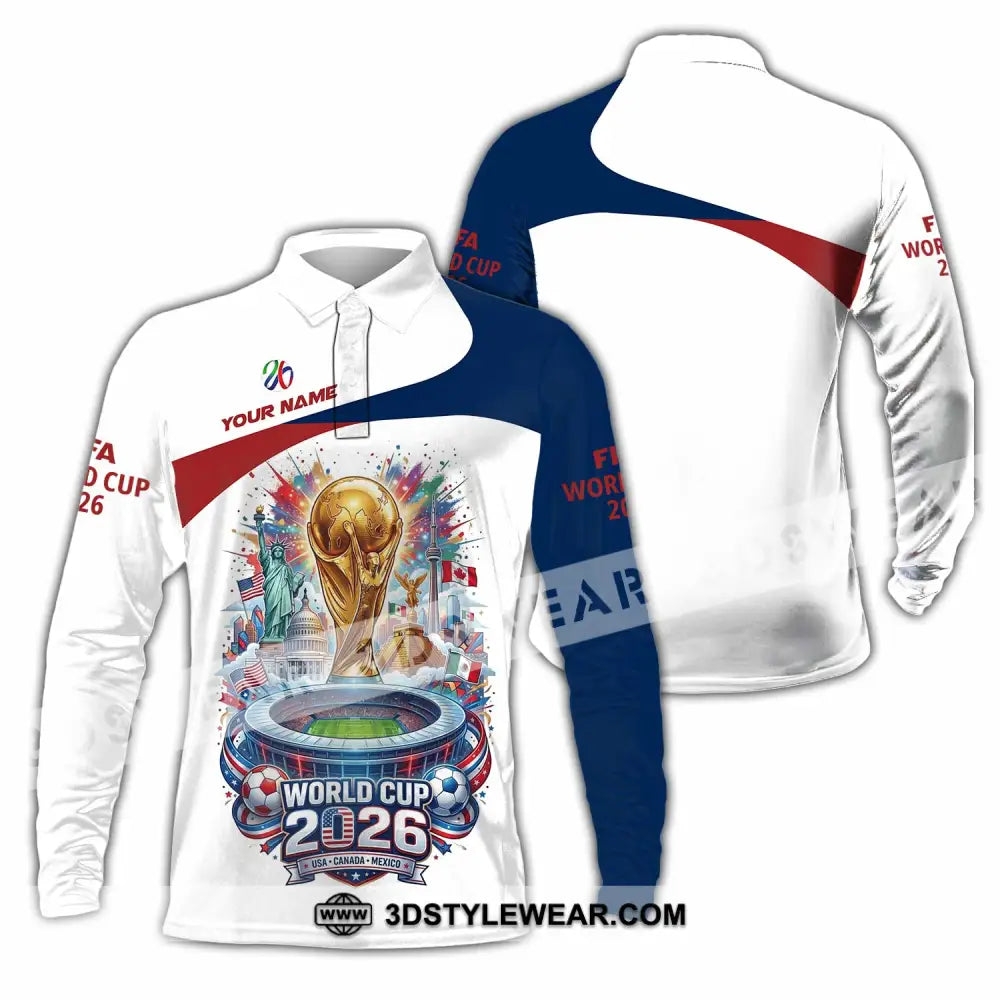 Unisex Shirt - Custom World Cup 2026 3D Shirt - Long Sleeve Polo / S - T-shirt