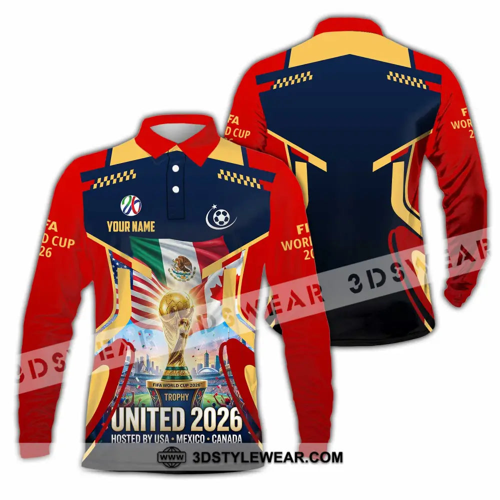 Unisex Shirt - Custom World Cup 2026 3D Shirt - Long Sleeve Polo / S - T-shirt
