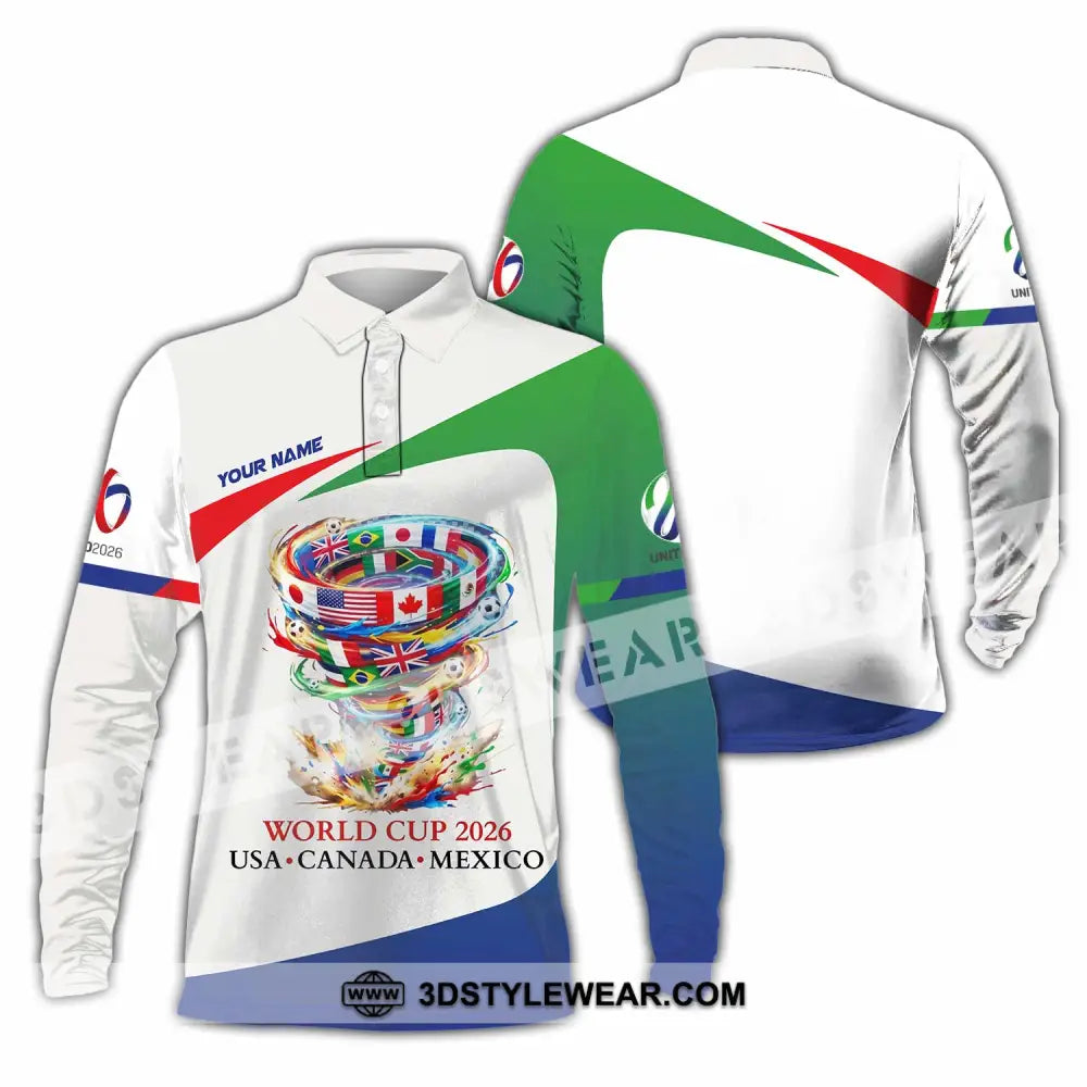 Unisex Shirt - Custom World Cup 2026 3D Shirt Long Sleeve Polo / S T-shirt