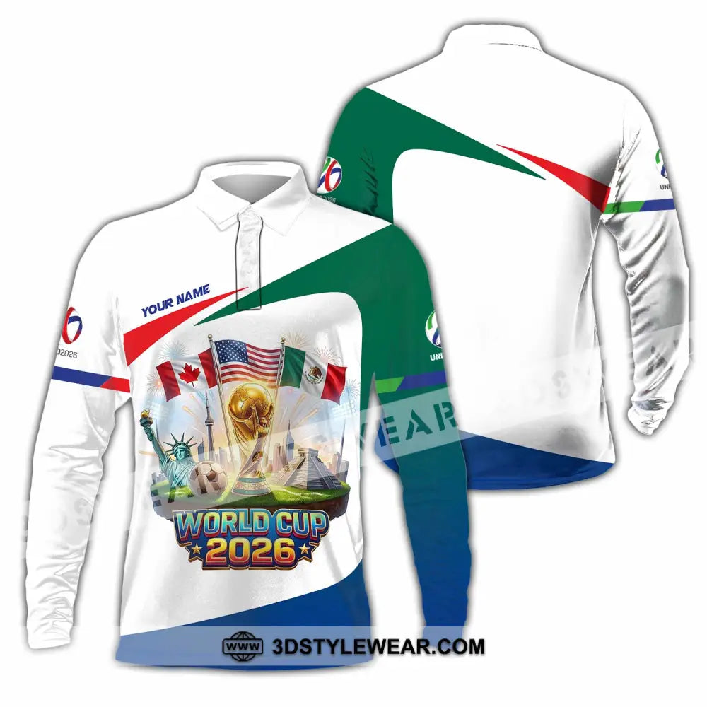 Unisex Shirt - Custom World Cup 2026 3D Shirt Long Sleeve Polo / S T-shirt
