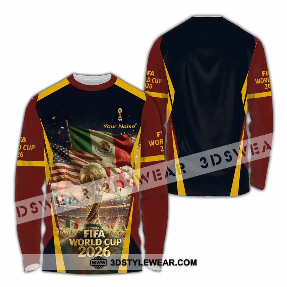 Unisex Shirt - Custom World Cup 2026 3D Shirt Long Sleeve Shirt / S T-shirt