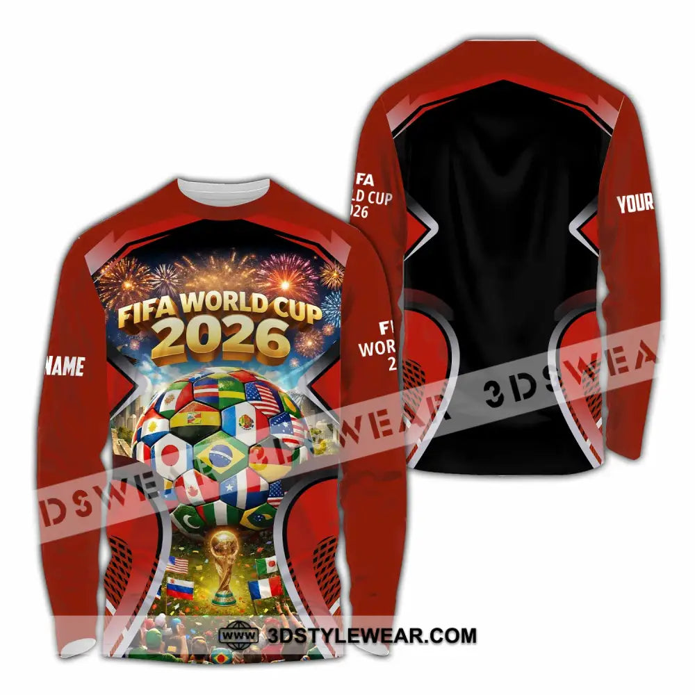 Unisex Shirt - Custom World Cup 2026 3D Shirt Long Sleeve Shirt / S T-shirt