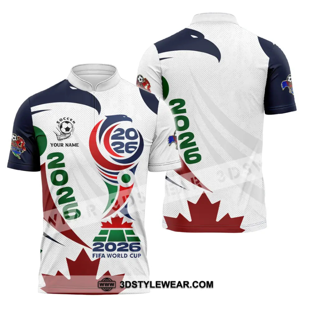 Unisex Shirt - Custom World Cup 2026 3D Shirt Zipper Polo Shirt / S T-shirt