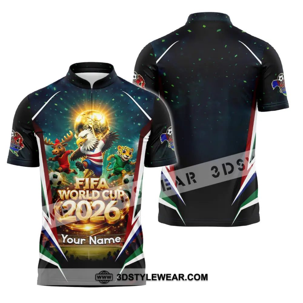Unisex Shirt - Custom World Cup 2026 3D Shirt Zipper Polo Shirt / S T-shirt