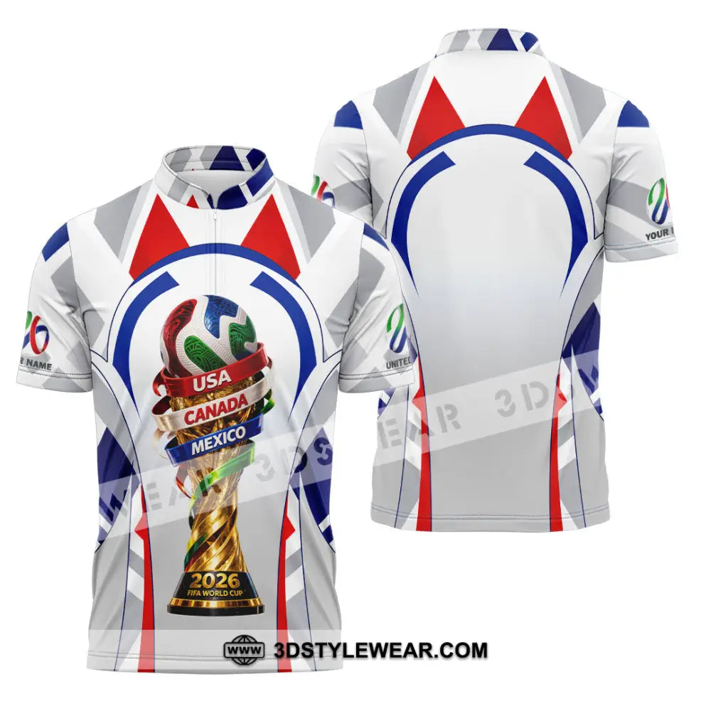 Unisex Shirt - Custom World Cup 2026 3D Shirt Zipper Polo Shirt / S T-shirt