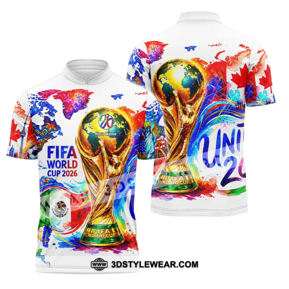 Unisex Shirt - Custom World Cup 2026 3D Shirt - Zipper Polo Shirt / S - T-shirt