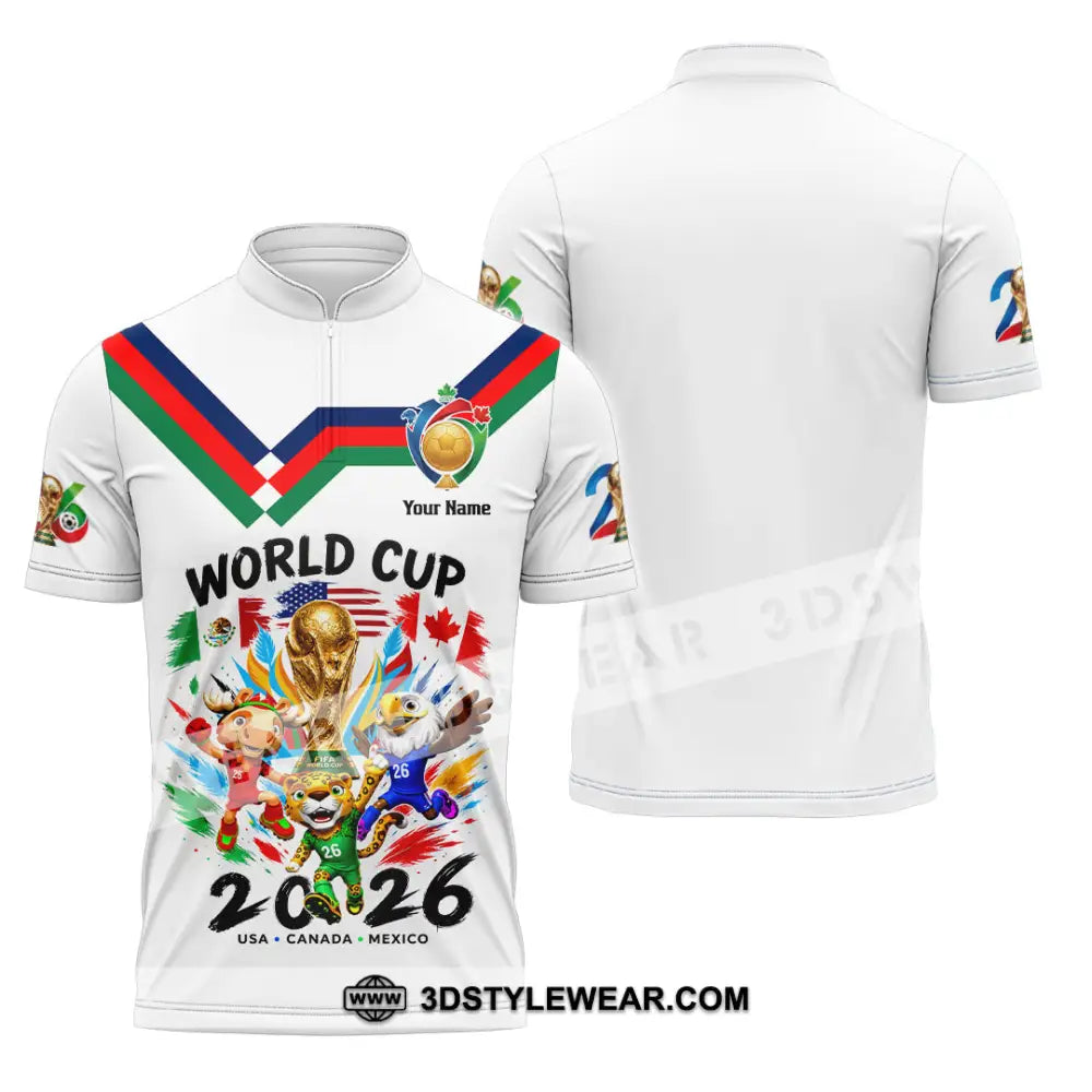 Unisex Shirt - Custom World Cup 2026 Shirt - Zipper Polo Shirt / S - T-shirt