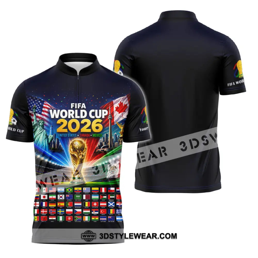 Unisex Shirt - Custom World Cup 2026 Shirt - Zipper Polo Shirt / S - T-shirt