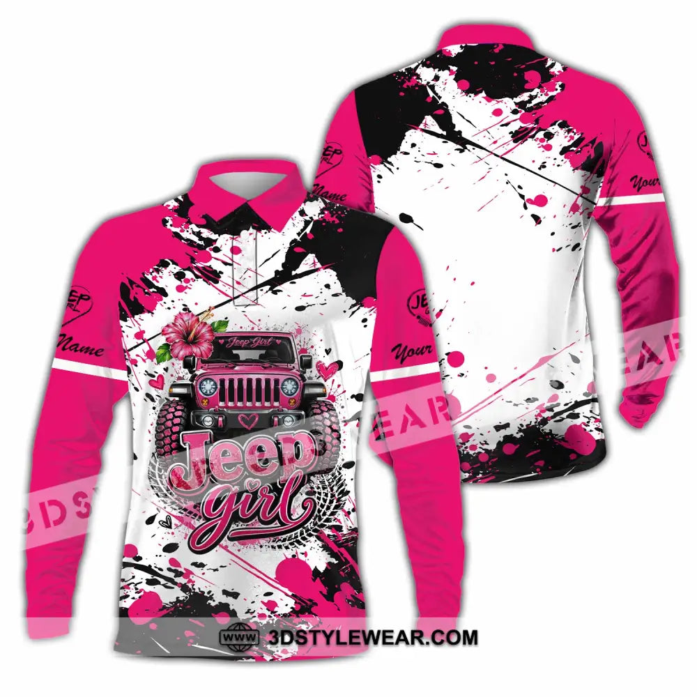 Women Shirt - Custom Jeep Girl Shirt - Long Sleeve Polo / S - T-shirt