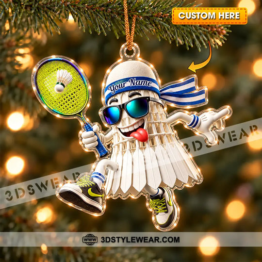 Badminton Home Decor, Christmas Ornament, Personalized Ornament style option 1